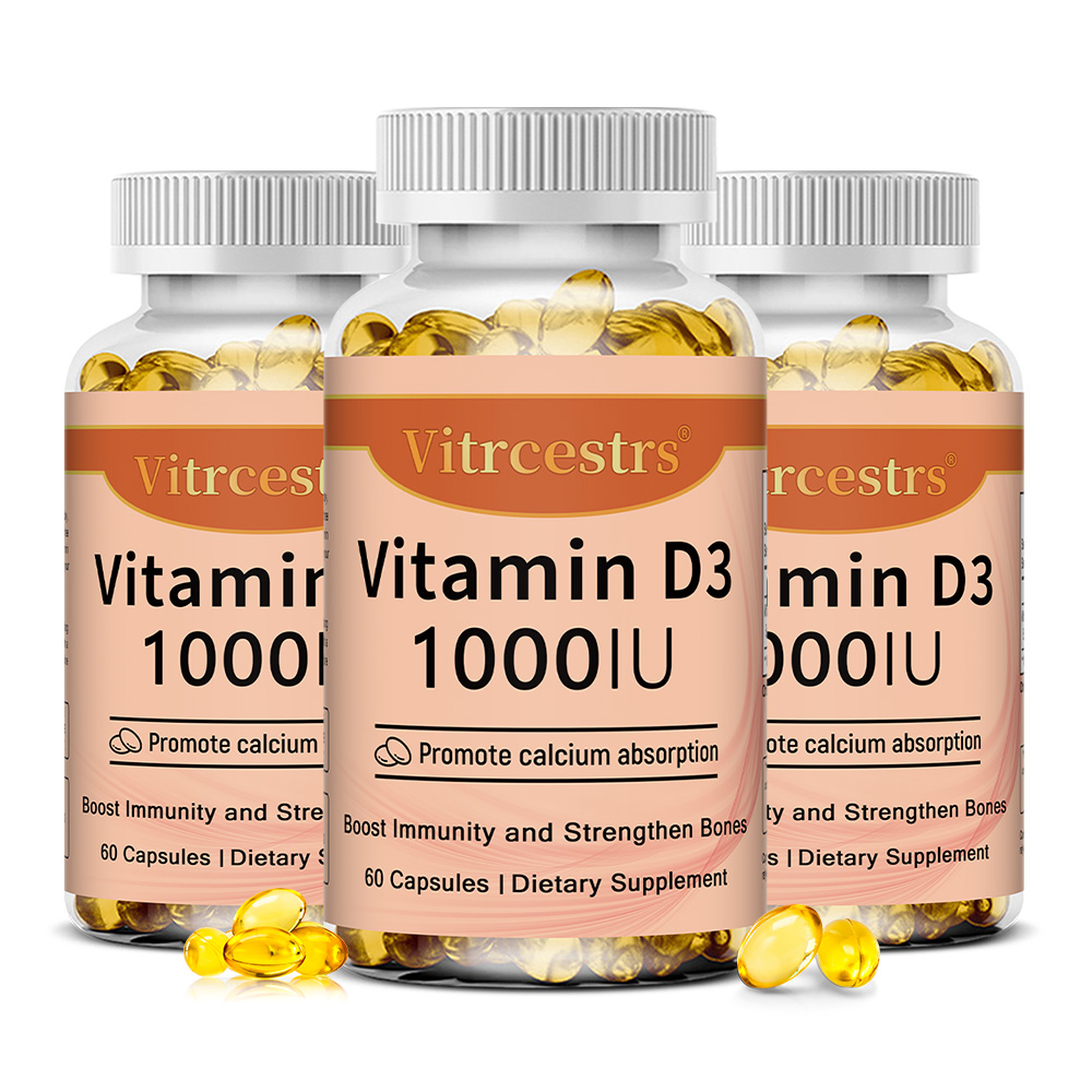 Health With Wellness - วิตามินดี 3 1000 IU ชนิดแคปซูล ช่วยบำรุงกระดูก
