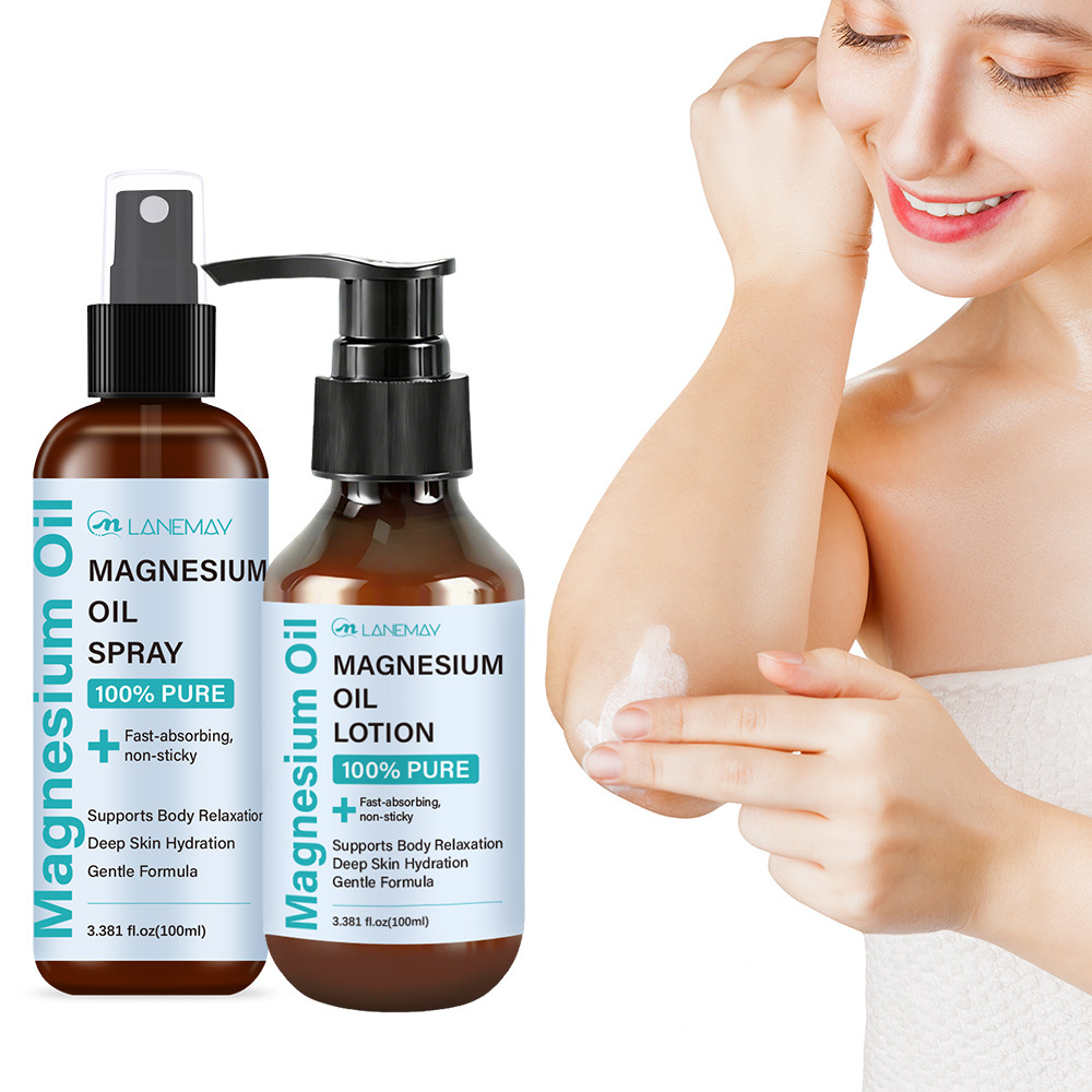 Bath Salts Magnesium - ชุดสเปรย์และโลชั่นแมกนีเซียมออยล์ – บริสุทธิ์ 100% เพื่อการบำรุงผิวอย่างล้ำลึกและการผ่อนคลาย ใช้พลังแห่งแมกนีเซียมออยล์บริสุทธิ์