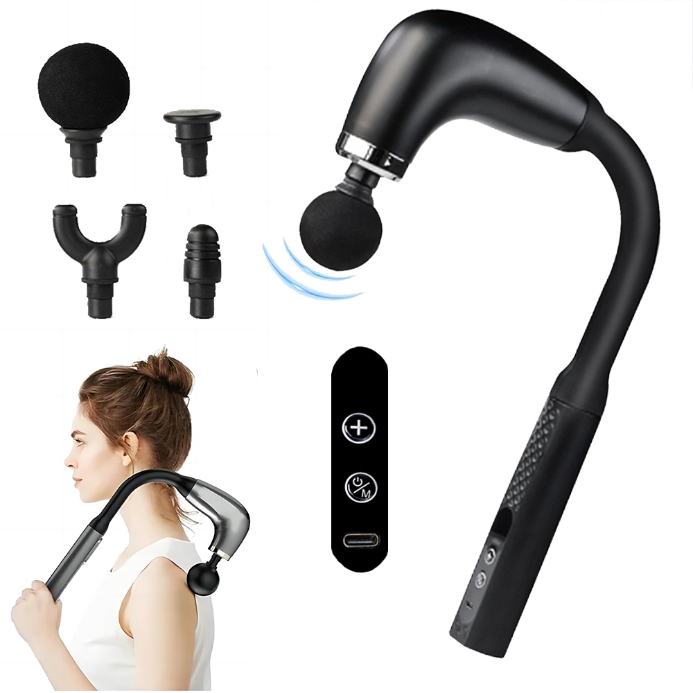 Scalp Massager Electric - แบบพกพา Fascial นวดปืนไฟฟ้า Percussion ปืนพกนวดผ่อนคลายร่างกายพร้อม LED