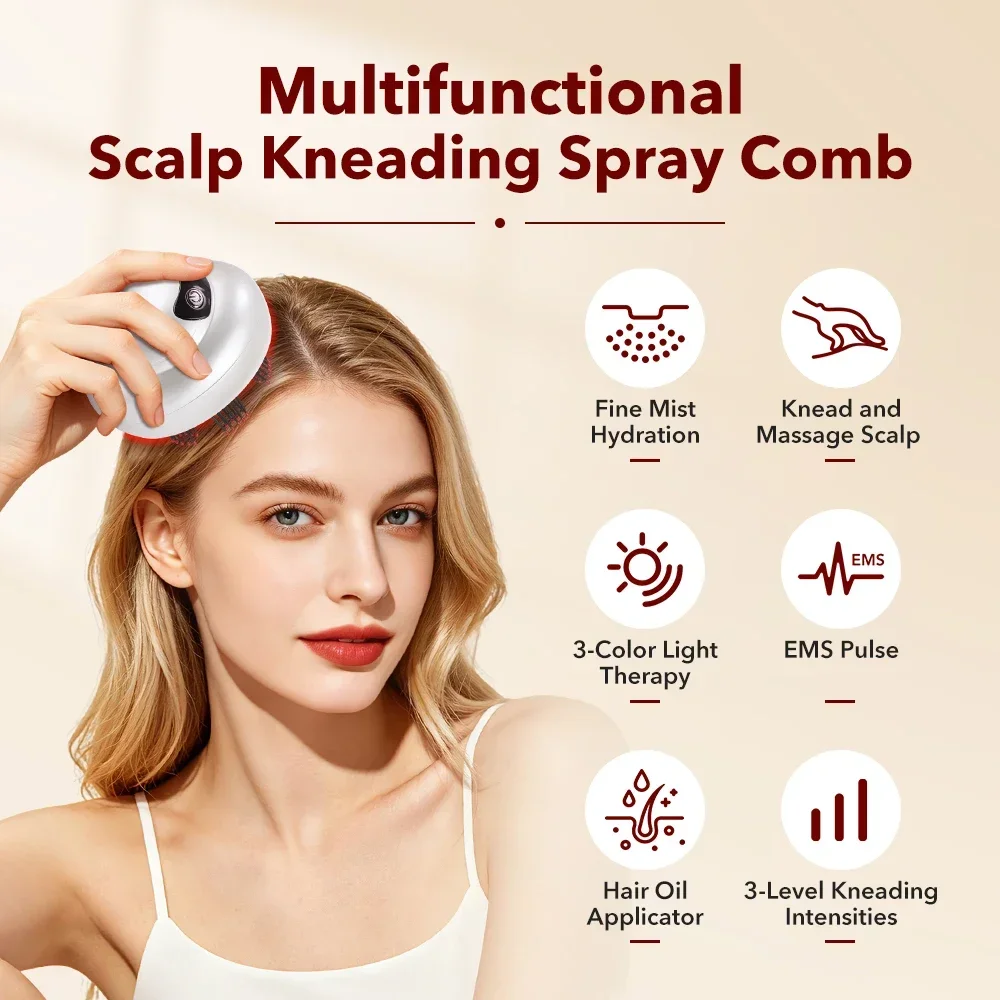 เครื่องนวดหนังศีรษะพร้อมแสงสีแ - Scalp Massager Electric บทวิจารณ์และราคา